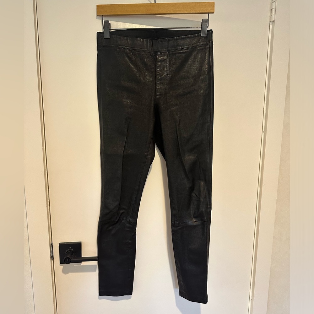 Helmet lang black leather leggings 4